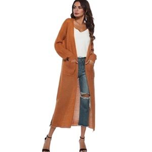 NWOT Rust Light Weight Maxi Cardigan Sweater- Size L
